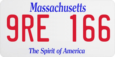 MA license plate 9RE166