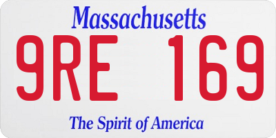 MA license plate 9RE169