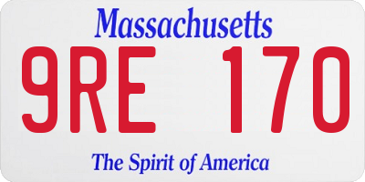 MA license plate 9RE170
