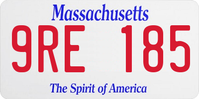 MA license plate 9RE185
