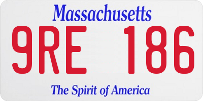 MA license plate 9RE186