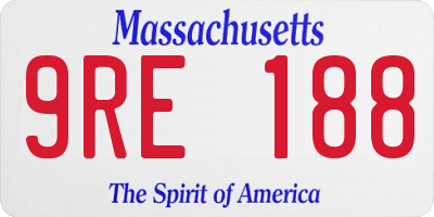MA license plate 9RE188