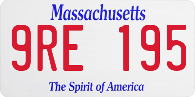 MA license plate 9RE195