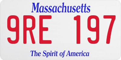 MA license plate 9RE197