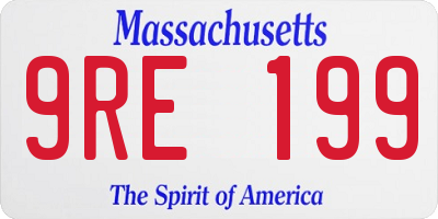 MA license plate 9RE199