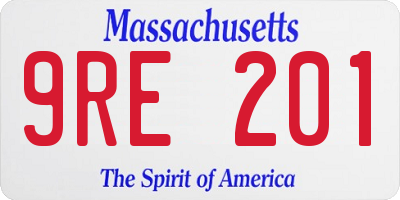 MA license plate 9RE201
