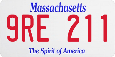 MA license plate 9RE211
