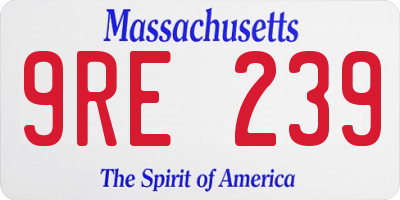MA license plate 9RE239