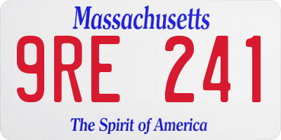 MA license plate 9RE241