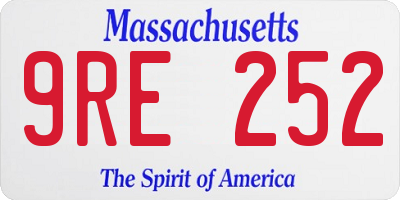 MA license plate 9RE252