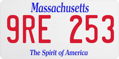 MA license plate 9RE253
