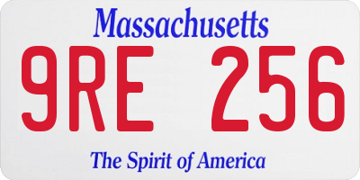 MA license plate 9RE256