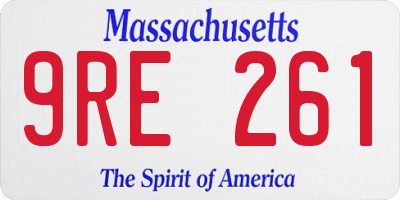 MA license plate 9RE261
