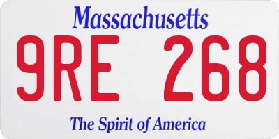 MA license plate 9RE268