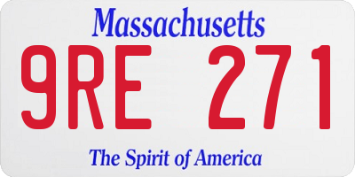 MA license plate 9RE271