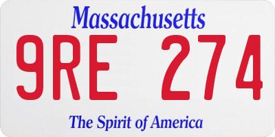 MA license plate 9RE274