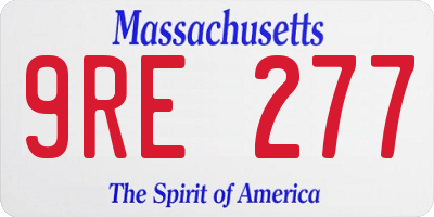 MA license plate 9RE277