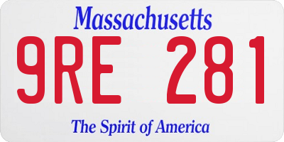 MA license plate 9RE281