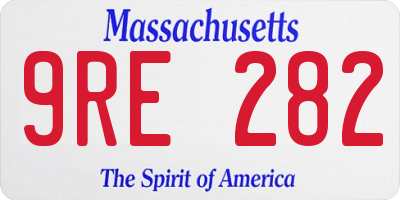 MA license plate 9RE282