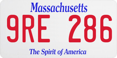 MA license plate 9RE286