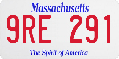 MA license plate 9RE291