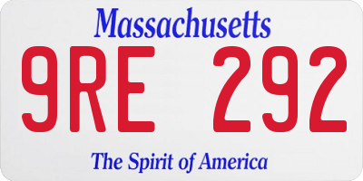 MA license plate 9RE292