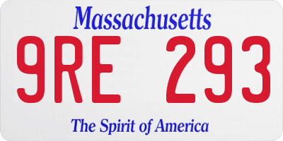 MA license plate 9RE293