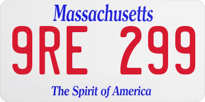 MA license plate 9RE299