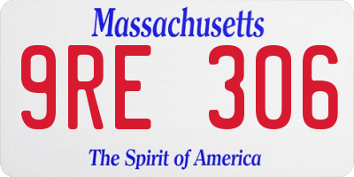 MA license plate 9RE306
