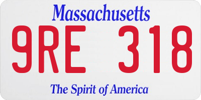 MA license plate 9RE318