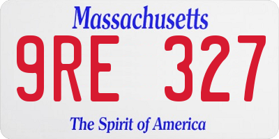 MA license plate 9RE327