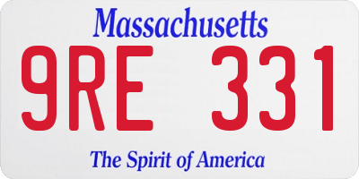 MA license plate 9RE331