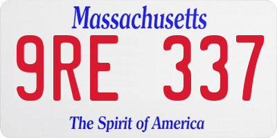 MA license plate 9RE337