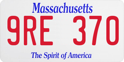 MA license plate 9RE370