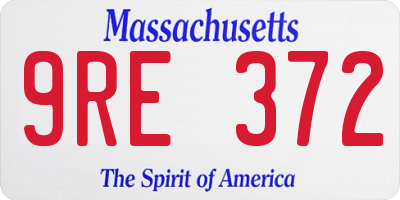 MA license plate 9RE372