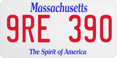 MA license plate 9RE390