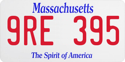 MA license plate 9RE395