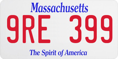 MA license plate 9RE399