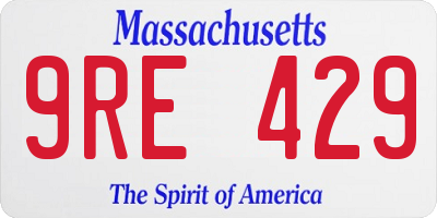 MA license plate 9RE429