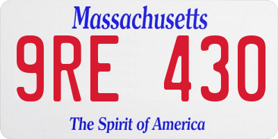 MA license plate 9RE430