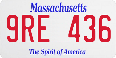 MA license plate 9RE436