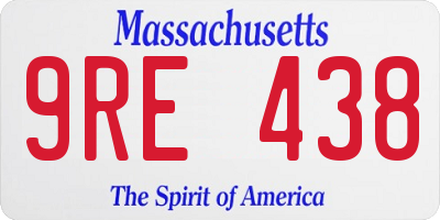 MA license plate 9RE438