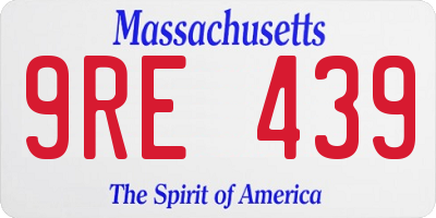 MA license plate 9RE439