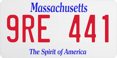 MA license plate 9RE441