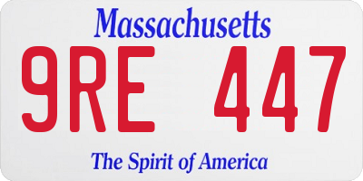 MA license plate 9RE447