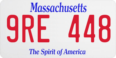 MA license plate 9RE448