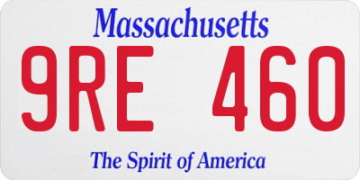 MA license plate 9RE460