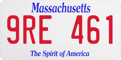 MA license plate 9RE461