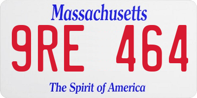MA license plate 9RE464