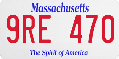 MA license plate 9RE470
